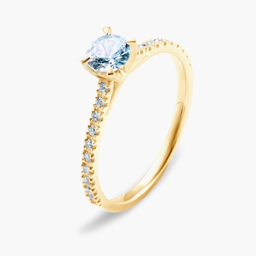 Pierścionek zaręczynowy Share Your Love: złoty, diament